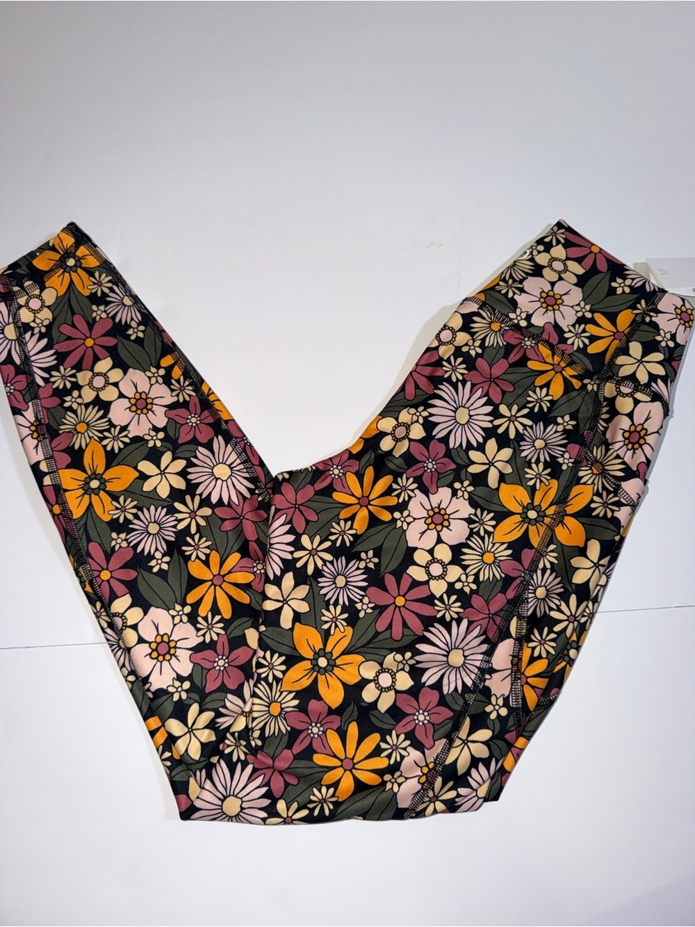 Gilly Hicks Floral Print Leggings - Pink, Mustard & Black